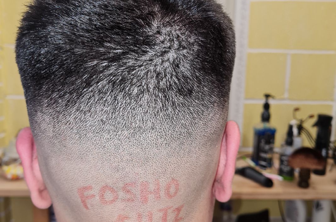 Fosho Cutz signature stencil